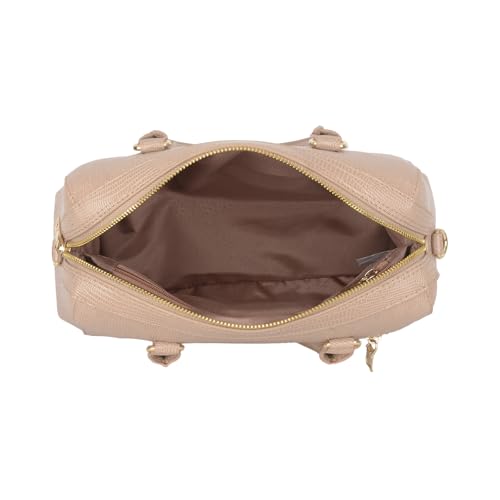 Baggit Women Beige Duffle Handbag Medium Size | Ladies Stylish Casual Purse Bag