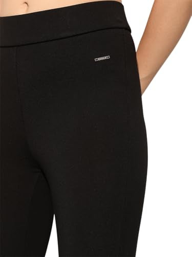 ONLY Women's Solid Skinny Fit High-Rise Black Leggings