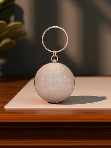 TOOBA Handicraft Women's Embellished Beads & Stones Ball Shaped Clutch Bag| Evening Bag, Bridal Purse & Party Handbag | Wedding & Special Occasion Clutch