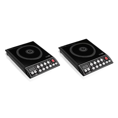 BLOWHOT A9 Induction Cooktop Pack of 2 | 2000 Watt Push Control Basic Cook Top | Fast Heating Electric Induction Stove | 1 Year Warranty on Coil, PCB & Fan | Black