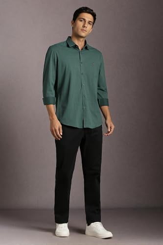 Louis Philippe Men Green Print Full Sleeves Casual Shirt