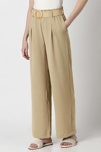 Van Heusen Women's Regular Casual Pants (VWTPURGPU16321_Beige