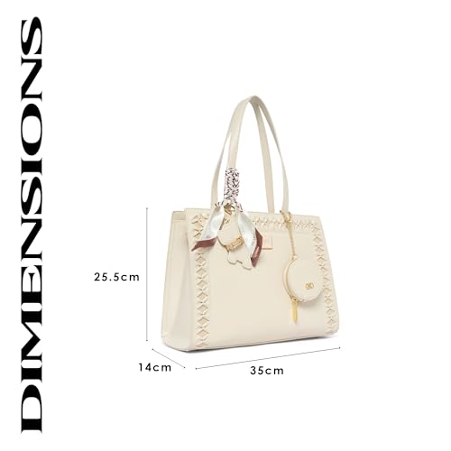 Akiki London Women's Brackley 35 Box Handbag|comes with a Pouch, Scar and Dog Charm|External Pocket|Textured Finish|Womens Handbag for Office