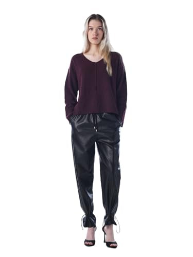 ONLY Women's Solid Regular Fit Maroon Sweater