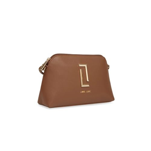 Lavie Hemi Synthetic Zipper Closure Women's Sling Bag (TAN, SMALL)