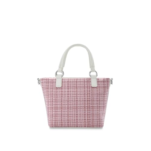 Fastrack Women's Basketweave Satchel | Detachable Adjustable Sling, Top Zip Closure, Inner Utility Pockets, Handheld Option | Textured Fabric Bag | 6 Months Warranty