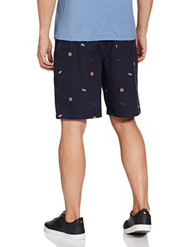 Van Heusen Men Athleisure Soft Suede Touch Lounge Shorts - 100% Combed Cotton - Allover Print, Functional Pocket_50061_ASP-18_L