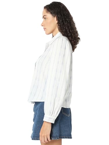 VERO MODA Women Light Blue Regular Fit Shirt