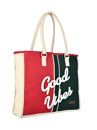 ENSAC Premium Cotton Tote Bag for Women, Stylish Handbag for women with Zip Closure | Fit for Office Bag, College, Travel Use | Handcrafted in India