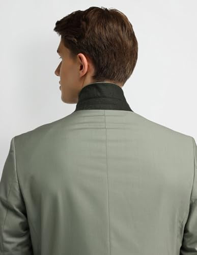 Arrow Men's Polyester Classic Business Suit Pants Set (ARAISU5564_Medium Green