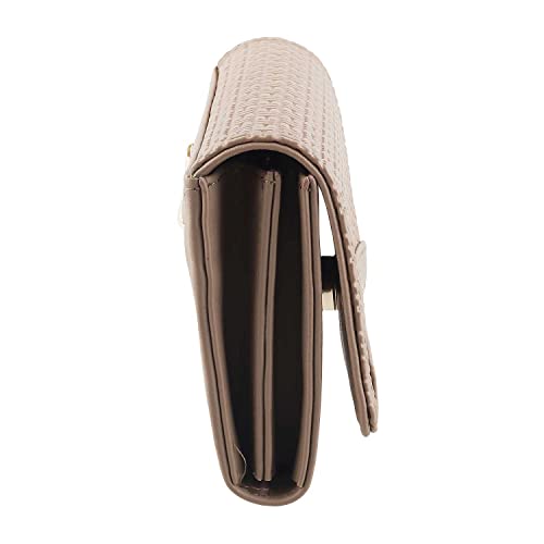 Mochi Womens Synthetic Beige Clutch (One Size)