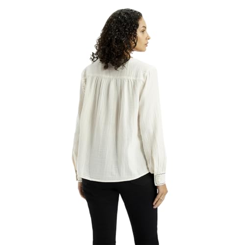 Levi's Women's Textured Off-White V Neck Top