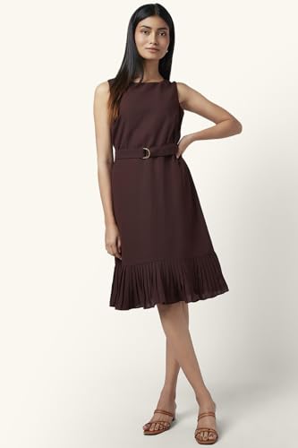Women's Annabelle Brown Dress Regular Fit,Brown,L