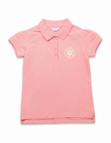 U.S. POLO ASSN. Kids Kids Relaxed fit Girls Cotton Printed Short Sleeves Polo T-Shirts (UGSS25PTS203_Pink_8-9Y)