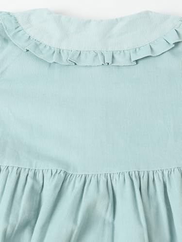 Max Girls Embroidered Collar Dress(Green_2-3 Y)