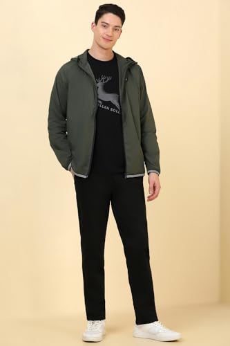 Allen Solly Men's A-Line Coat (ASJKLJBOFV69426_Olive