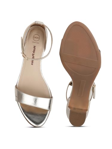 Hush Puppies Block Heel Sandals - Gold (7Uk)