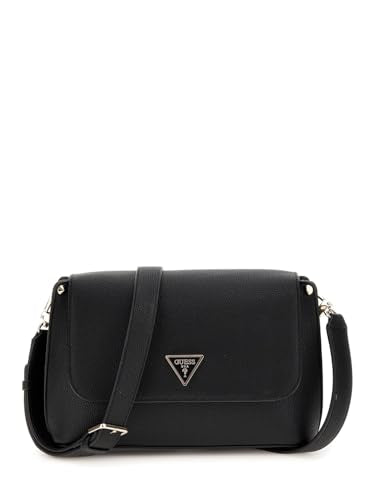 GUESS Black Textured Meridian Flap Crossbody