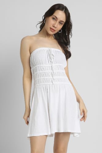 American Eagle Sunchaser Knit Strapless Smocked Bodice Mini Dress