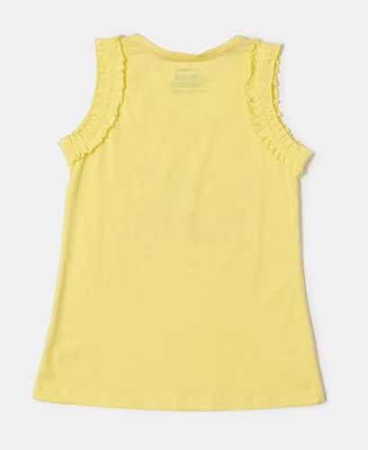 Jockey Girls Super Combed Cotton Rib Regular Fit Solid Tank Top with Graphic Print_Style_CG19_Yellow Cream_7-8 Yrs