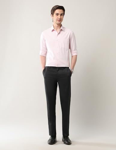 Arrow Tapered Fit Dobby Weave Trousers Black