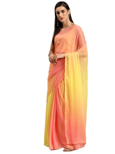 Ahalyaa Women's Polyester Sarees (AH-SMS-SRBL-2_Yellow)