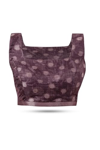 Soch Womens Purple Tussar Floral Print Saree With Zari Woven