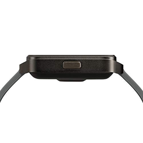 iConnect by Timex TW5M31300 Classic Square Gunmetal Smartwatch, Gray Silicone Strap