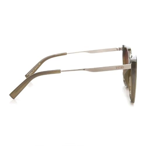 Vibe lens by HASHTAG EYEWEAR Women's Transparent Green Cateye Sunglasses Large Full Rim Polarized Brown Polycarbonate Lenses Stylish Fashion Eyewear with TR Frame for Outdoor Driving Casual Wear