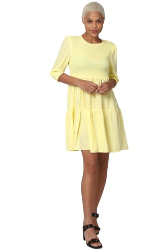 FOREVER 21 women's Polyester Classic Midi Dress (594590_Yellow