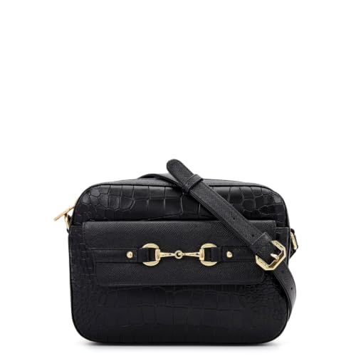Da Milano Leather Sling Bag for Women - Black