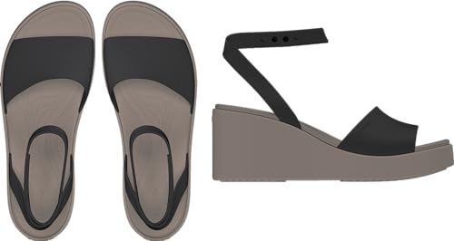 Crocs Brooklyn Ankle Strap Wedge Blk/Mrm