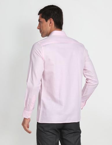 Arrow Men's Plain/Solid Regular Fit Shirt (ARAFSH0494_Pink