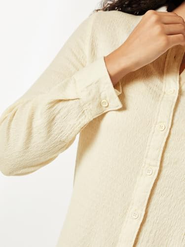 Max Women Textured Regular Fit Shirt (Beige_XL)