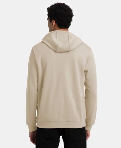 Jockey AM61 Men's Super Combed Cotton Rich Pique Hoodie Jacket with Ribbed Cuffs_Birch_XXL