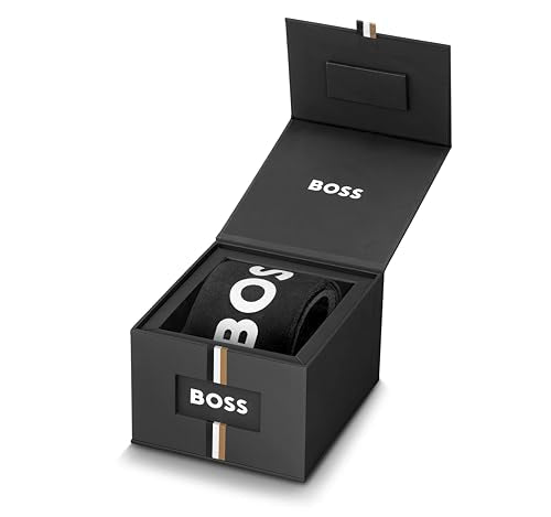 Hugo Boss Mens Leather Champion Analog Black Dial Watch-1513816, Band Color:Black