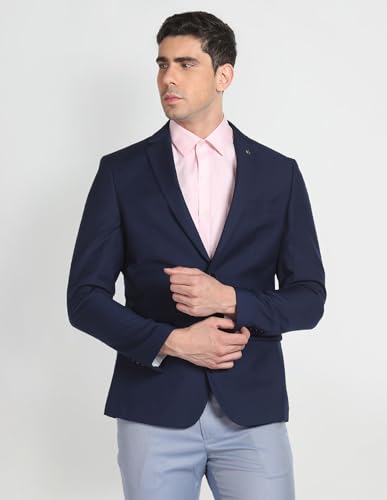 Arrow Men's Single Breasted Regular Blazer (ARAGBZ5084_Navy