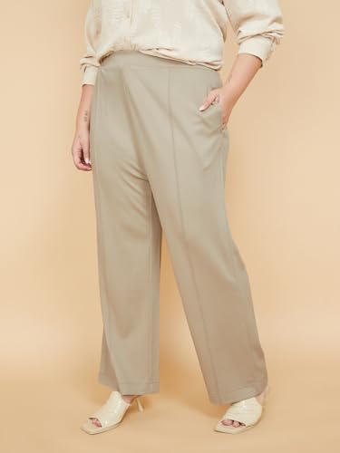 Max Women Textured Trousers (Beige_5XL)