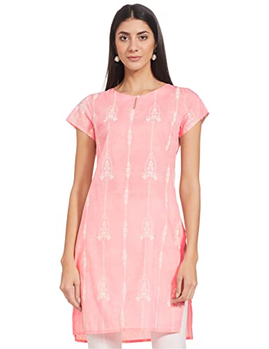 W for Woman Women's Cotton Regular Kurta (20AUW14663-116408_Light Pink_3XL)