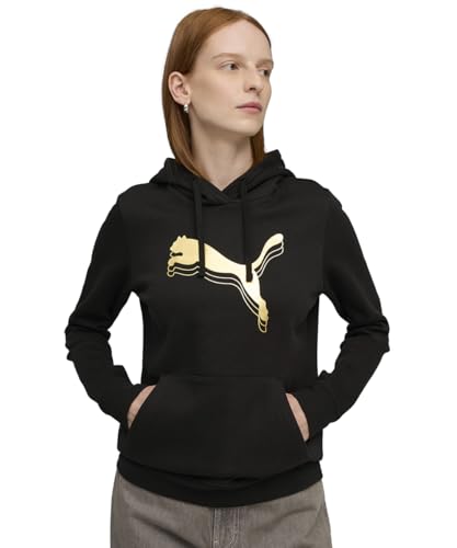 PUMA , Women, METALLIC Hoodie, Black-Metallic Gold, 2XL (68499651)