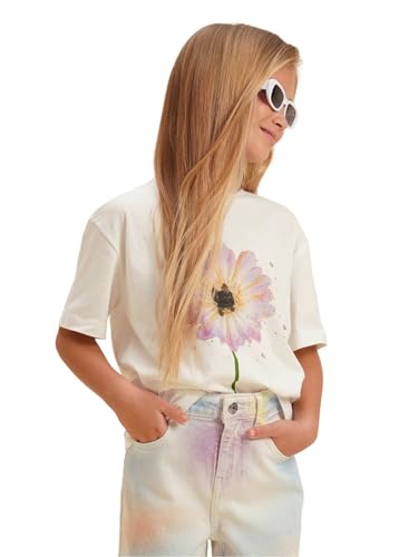 VERO MODA Girl's Regular Fit White T-Shirt