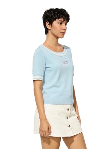 ONLY Women's Regular Light Blue T-Shirt