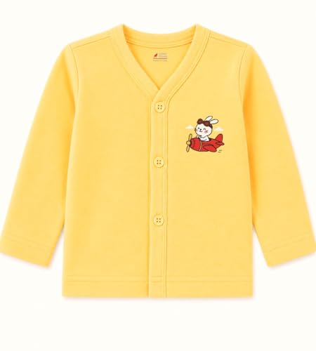Lush Plush Baby Boys & Girls Cotton Full Sleeves Jhabla Vest | Front Open with Buttons | Lightweight & Breathable Fabric | Pack of 4 | Pastel Shades | 9-12 Months