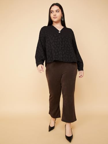 Max Women Patterned Blouse(Black_3XL)