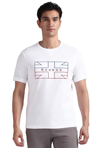 Reebok Men's Regular Fit T-Shirt (RMKCCA0819_White