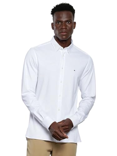 Tommy Hilfiger Solid Regular-Fit Woven Shirt White
