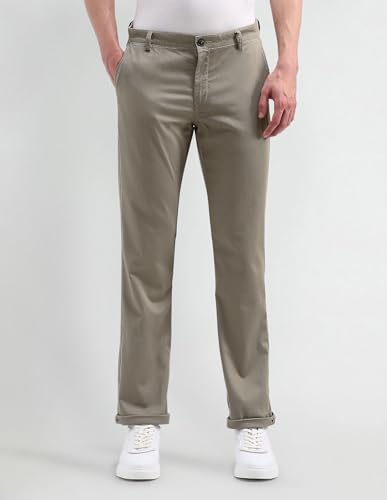 Arrow Sports Men's Regular Casual Pants (ASAITR2447_Khaki