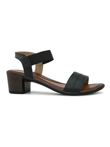 pelle albero Women's Black Leather Slip-On Block Heel Sandals PA-LM-F6609_BLACK_40