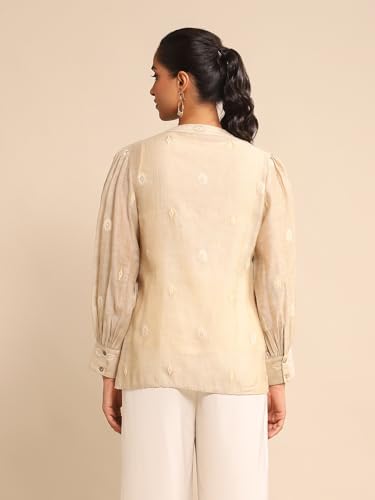 Ritu Kumar Beige Jacquard Shirt