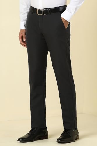 Allen Solly Men Black Solid Formal Trousers